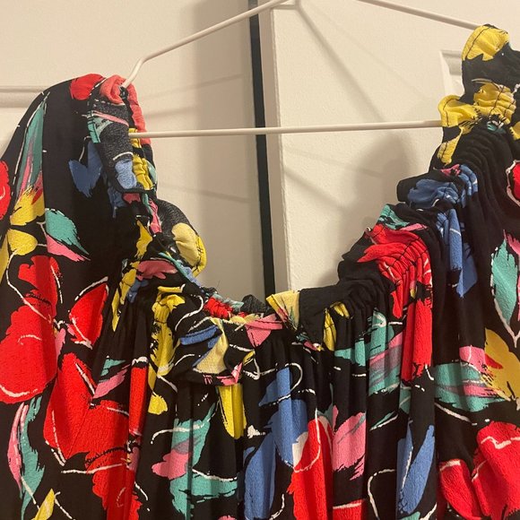 RIXO For Target Black Floral Off the Shoulder Puff Sleeve Maxi Dress - Picture 5 of 9